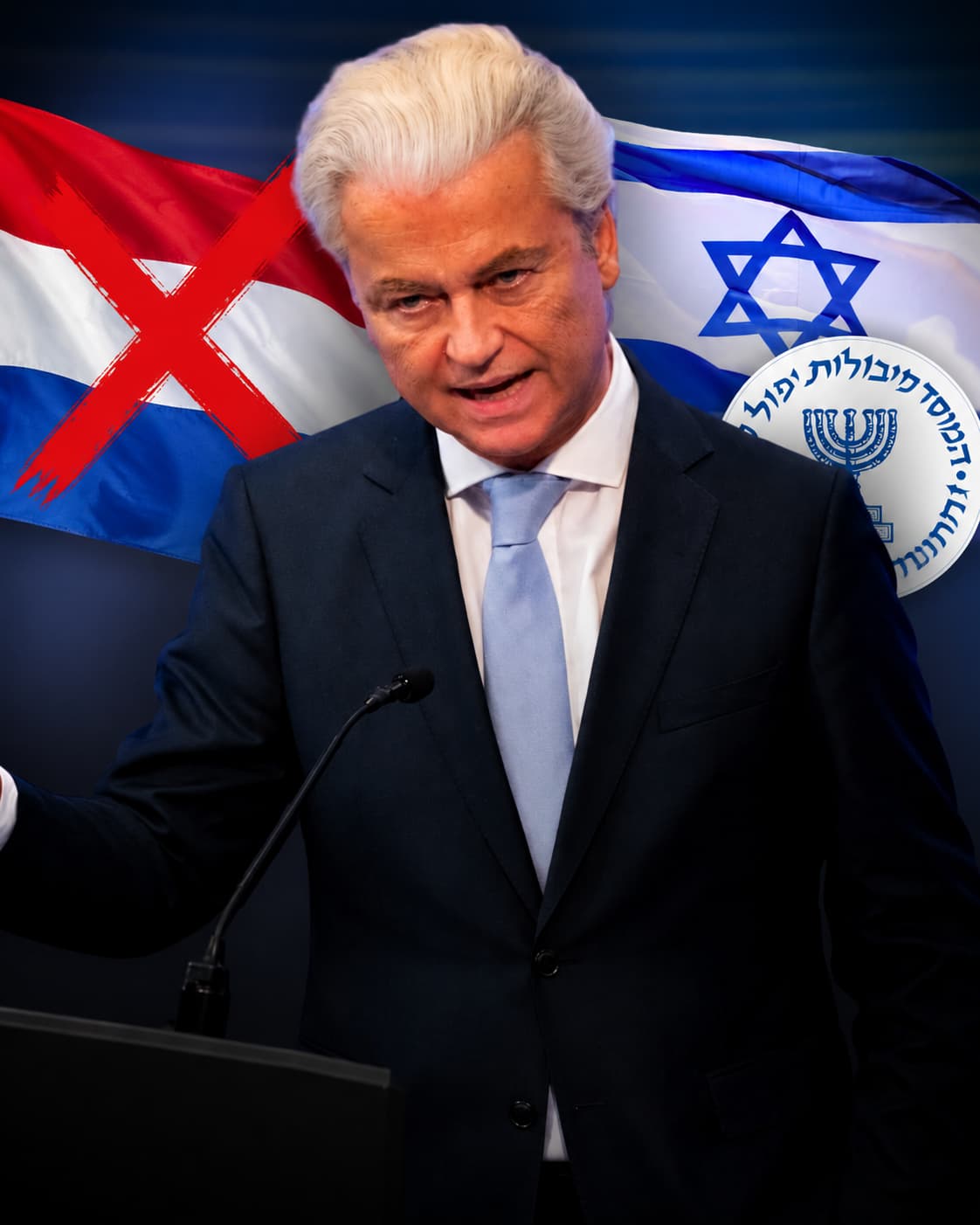 Illustratieve fotomontage bij het dossier over Wilders en nationaliteit